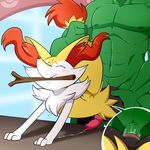  anal anal_penetration animal_genitalia animal_penis anon balls blush braixen canine_penis cum cum_while_penetrated faceless_male from_behind_(disambiguation) human inner_ear_fluff interspecies knot lonbluewolf male male/male mammal nintendo penetration penis pok&eacute;mon pok&eacute;philia precum sex stick tail_pull tears video_games 