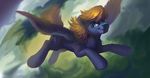  blue_eyes blue_feathers blue_fur cutie_mark day equine fan_character feathered_wings feathers flying fur hooves locksto male mammal my_little_pony outside pegasus smile solo wings 