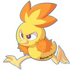  2_toes alpha_channel alternate_color beak bird_feet feathers feral nintendo orange_feathers pok&eacute;mon prettypurple purple_eyes running shiny_pok&eacute;mon simple_background toes torchic transparent_background video_games yellow_feathers 