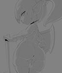  anus big_butt butt female hi_res humanoid league_of_legends looking_back monochrome not_furry poppy_(lol) pussy riot_games solo sweat theboogie video_games yordle 