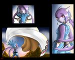 2017 anthro aquatic_dragon badfidhell breasts clothed clothing dragon fangs female freedom_planet freedom_planet_2 gloves hair horn hybrid mammal purple_hair sash_lilac solo video_games 