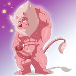  aaron_(artist) anthro balls barbed_penis cartoon_network digital_media_(artwork) erection feline fur lion lion_(steven_universe) looking_at_viewer male mammal mane nude penis pink_fur pink_mane pinup pose pubes raised_arm smile solo standing steven_universe vein veiny_penis 