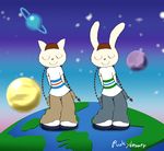  animated cat feline lagomorph mammal mimi_(pop&#039;n_music) nyami pop&#039;n_music punkydreamer rabbit 