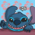  4_fingers alien black_eyes blue_background blue_claws blue_fur blue_nose claws cute digital_media_(artwork) disney experiment_(species) fangs fur head_tuft krampusparty lilo_and_stitch looking_at_viewer no_sclera nose_wrinkle notched_ear open_mouth open_smile pattern_background philtrum pixel_(artwork) simple_background smile speech_bubble squint stitch tuft 