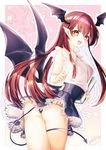  artist_name ass bangs bare_arms between_legs black_panties black_skirt book breasts demon_girl demon_tail demon_wings head_wings heart heart-shaped_pupils holding holding_book koakuma long_hair looking_at_viewer medium_breasts mokokiyo_(asaddr) open_mouth panties pointy_ears red_hair shiny shiny_hair signature skirt sleeveless smile solo symbol-shaped_pupils tail tail_between_legs touhou twisted_torso underwear wings yellow_eyes 