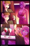  2017 absurd_res alcohol anthro anthrofied beverage breasts cleavage clothed clothing comic diamond_tiara_(mlp) equine featherweight_(mlp) female friendship_is_magic hi_res horse male mammal marik_azemus34 my_little_pony pegasus pony text wine wine_bottle wine_glass wings 