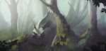  2014 dani_mallada detailed_background dragon outside tree wings 