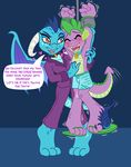  &lt;3 2017 anthro anthrofied bdsm bondage bound boxers_(clothing) caroo clothing collar cute dialogue dragon duo english_text feathers feet female friendship_is_magic male my_little_pony princess_ember_(mlp) spike_(mlp) text tickling underwear 