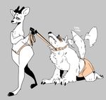  al_(weaver) anthro blush canine disney dog duo female leash male male/female mammal nobby_(artist) nude pack_street simple_background smile velvet_roe_(weaver) zootopia 