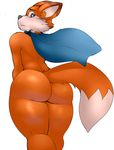  anthro big_butt blush butt canine cape clothing fox fur looking_at_viewer looking_back male mammal nude presenting presenting_hindquarters solo standing super_lucky super_lucky&#039;s_tale sweat tacoyaki thick_thighs 