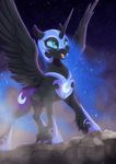  armor black_feather blue_eyes cutie_mark dennyvixen equine eyelashes feathered_wings feathers female feral friendship_is_magic hooves horn mammal my_little_pony nightmare_moon_(mlp) open_mouth sblack_fur smile solo teeth winged_unicorn wings 
