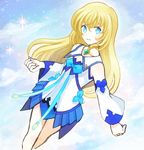  1girl bare_shoulders blonde_hair blue_eyes choker collet_brunel detached_sleeves dress long_hair ribbon tales_of_(series) tales_of_asteria tales_of_symphonia 