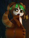  2017 anthro anthrofied anus bear biped breasts butt clitoris cute digital_media_(artwork) erect_nipples facial_markings female flat_chested fur fur_markings hair hand_on_butt hi_res infamousrel looking_at_viewer looking_back mammal markings multicolored_fur nipples nude open_mouth panda pandaren pokeandpenetrate presenting presenting_anus presenting_hindquarters presenting_pussy pussy solo spreading tongue video_games warcraft white_fur young 