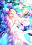  1girl brown_eyes butterfly cheria_barnes dress earrings flower long_hair pink_hair tales_of_(series) tales_of_graces veil wedding_dress 