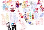  akemi_homura black_hair blonde_hair blue_hair cosplay kaname_madoka magical_girl mahou_shoujo_madoka_magica mahou_shoujo_madoka_magica_movie miki_sayaka momoe_nagisa pink_hair sakura_kyouko school_uniform sketch tachibana_hibiki tomoe_mami vividgrim 