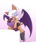  anthro bat big_breasts bigdad breasts chibi clothed clothing female gloves hair huge_breasts looking_at_viewer mammal nipple_bulge rouge_the_bat smile solo sonic_(series) suggestive wings 