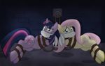  bdsm blue_eyes bondage bound cloth_gag collar duo equine female fluttershy_(mlp) friendship_is_magic gag hair horn horse mammal my_little_pony pink_hair pony purple_eyes purple_hair radiantrealm twilight_sparkle_(mlp) unicorn 