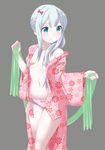  alternate_hair_length alternate_hairstyle bangs bare_shoulders blue_eyes blush bow bow_panties breasts closed_mouth collarbone cowboy_shot eromanga_sensei eyebrows_visible_through_hair grey_background groin hair_censor hair_over_breasts half_updo highres holding izumi_sagiri japanese_clothes kaze_makase kimono light_frown long_hair long_sleeves looking_to_the_side navel no_bra open_clothes open_kimono panties petals pink_kimono pink_panties revision see-through shawl short_hair_with_long_locks sidelocks simple_background small_breasts solo standing stomach tareme thighs underwear wide_sleeves yukata 
