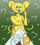  angel blue_skin blush conic dragon_ball dragon_ball_super fur humanoid kaioshin kuru laugh mammal mouse nude quitela rodent sweat tan_skin unknown_artist yellow_fur 