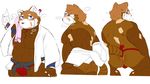  ! ? anthro armband band-aid bandage blue_eyes blush brown_fur brown_nose bulge butt clothed clothing front_view fundoshi fur inner_ear_fluff japanese_clothing looking_at_viewer looking_back male mammal multicolored_fur multiple_poses nipples open_mouth pants pawpads pictographics pose presenting presenting_hindquarters rear_view red_panda sheeporwolf side_view simple_background slightly_chubby solo speech_bubble steam sweat sweatdrop topless towel two_tone_fur underwear undressing white_background white_fur 