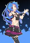  5pb_(choujigen_game_neptune) blue_hair headphones nail_polish neptune_(series) open_mouth pink_eyes smile solo taka_(kono_harutaka) 