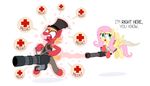  2017 absurd_res alpha_channel armor big_macintosh_(mlp) clothed clothing crossover cutie_mark derp_eyes dialogue digital_media_(artwork) duo earth_pony english_text equine eyewear feathered_wings feathers female feral fluttershy_(mlp) friendship_is_magic fur gatling_gun glasses gloves green_eyes group gun hair hat heavy_(team_fortress_2) hi_res holding_object holding_weapon horse long_hair machine_gun male mammal medic_(team_fortress_2) medigun minigun my_little_pony open_mouth pegasus pink_hair pony ranged_weapon simple_background team_fortress_2 text tongue tongue_out valve video_games weapon wings zutheskunk 