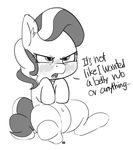  2017 blush cub diamond_tiara_(mlp) earth_pony equine female feral friendship_is_magic hair horse mammal monochrome my_little_pony navel pabbley pony simple_background tsundere young 