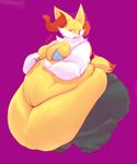  anthro belly big_belly bra braixen breasts canine clothing female fox huwon mammal morbidly_obese nintendo obese overweight pok&eacute;mon solo underwear video_games 
