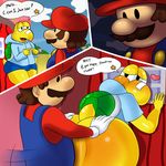  &lt;3 anal anal_penetration anthro band-aid bandage big_butt blush bottomless bulge butt clothed clothed_sex clothing comic dialogue dot_eyes english_text erozer facial_hair hi_res hoodie human human_on_anthro interspecies koopa koopa_troopa koops male male/male mammal mario mario_bros mustache nintendo paper_mario penetration reptile scalie sex shell shorts text turtle video_games 