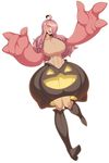  3_fingers :d big_breasts boots breasts clothing fangs female footwear gourgeist grin hair humanoid long_hair navel nintendo nipple_bulge pink_hair pok&eacute;mon skirt smile space_jin video_games yellow_eyes 