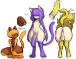  2016 3_toes animal_genitalia animal_humanoid animal_penis anus backsack balls big_butt big_penis blonde_hair butt crouching dark_skin digital_media_(artwork) equine_penis erection feline flaccid front_view girly hair hair_over_eyes humanoid humanoid_penis looking_back male mammal modeseven navel open_mouth orange_hair penis penis_size_difference perineum presenting pubes purple_hair purple_penis raised_tail rear_view simple_background small_penis smile standing text thick_thighs toes uncut vein veiny_penis white_background wide_hips yellow_penis 