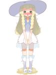  1girl artist_request blonde_hair blush braid collarbone dress embarrassed full_body green_eyes hands_together hat have_to_pee kneehighs lillie_(pokemon) long_hair looking_at_viewer open_mouth peeing peeing_self pokemon pokemon_sm puddle shoes simple_background sleeveless sleeveless_dress socks solo sun_hat tears trembling twin_braids wet_clothes white_background white_dress white_hat white_shoes white_socks 