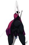  2018 anthro anus arthropod backsack balls big_butt blush breasts butt cape cloak clothing dickgirl digital_media_(artwork) featureless hi_res hollow_knight hornet_(hollow_knight) humanoid humanoid_penis insect intersex melee_weapon nipples penis solo standing standing_tough surprise thick_thighs video_games weapon wide_hips 