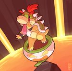  anthro barefoot big_nose black_eyes bowser_jr. claws cute green_skin hair horn koopa koopa_clown_car lava male mario_bros nintendo nude open_mouth poketto-monsta scalie sharp_claws sharp_teeth shell slightly_chubby solo spikes standing teeth toe_claws tongue tongue_out video_games yellow_skin young 