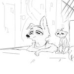  anthro building canine city cityscape clothed clothing digital_media_(artwork) disney duo ermine eyes_closed fur hybrid mammal mustelid pack_street replytoanons simple_background wolf zootopia 