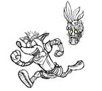  armor bandicoot crash_bandicoot crash_bandicoot_(series) crossover dark_souls male mammal marsupial mask monochrome parody tongue tongue_out unknown_artist video_games 