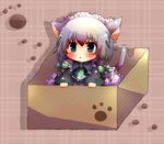  animal_ears bad_id bad_pixiv_id blush box braid chibi for_adoption in_box in_container izayoi_sakuya nanahamu short_hair silver_hair solo touhou twin_braids 