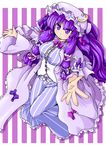  breasts crescent eruichi_(redphantom) hat highres large_breasts long_hair patchouli_knowledge purple_eyes purple_hair solo touhou 