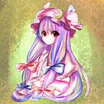  :&lt; colorized hat hijiri-taro long_hair patchouli_knowledge purple_eyes purple_hair solo touhou 