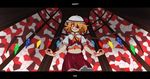  absurdres bad_apple!! bad_id bad_pixiv_id blonde_hair crazy evil_grin evil_smile flandre_scarlet grin hands hat highres kyosu red_eyes smile solo touhou wings 