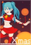  aqua_eyes aqua_hair bad_id bad_pixiv_id bell blush christmas crop_top english gahon hatsune_miku long_hair merry_christmas midriff navel open_mouth ribbon santa_costume smile solo thighhighs twintails vocaloid 