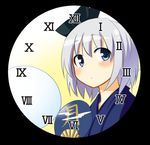  bad_id bad_pixiv_id clock fan hitodama japanese_clothes kimono konpaku_youmu konpaku_youmu_(ghost) mirino paper_fan solo touhou uchiwa 