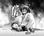  2girls bad_id bad_pixiv_id burying caught digging fuugetsu_makoto greyscale hagiwara_yukiho hole home_haruka idolmaster idolmaster_(classic) monochrome multiple_girls open_mouth shovel 