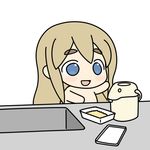  1girl :&lt; ^_^ animated animated_gif artist_request blue_eyes chibi closed_eyes failure food k-on! kotobuki_tsumugi lowres noodles nude open_mouth sink solo steam sweatdrop tears water yakisoba yakisoba_spill 