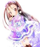  bad_id bad_pixiv_id brown_eyes brown_hair face flower frills hairband idolmaster idolmaster_(classic) japanese_clothes lolita_fashion long_hair minase_iori naruki rose solo wa_lolita 