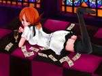  bad_id bad_pixiv_id chako_nejio coin money nami_(one_piece) one_piece orange_hair parody short_hair solo thighhighs vocaloid world_is_mine_(vocaloid) 