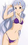  bikini blue_hair hairband highres kannagi long_hair nagi nanashi_noiji purple_eyes solo swimsuit 