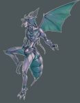  1boy antennae arthropod_boy arthropod_tail awii carapace claws colored_skin fangs full_body grey_background looking_at_viewer male_focus monster_boy original pink_eyes purple_skin red_wings sharp_teeth simple_background solo teeth wings 