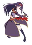  >:) 1girl absurdres ahoge armor belt boots breastplate closed_mouth collared_leotard commentary detached_sleeves floating_hair full_body gloves hair_intakes hairband highleg highleg_leotard highres hirar1n holding holding_sword holding_weapon leotard long_hair long_skirt long_sleeves looking_at_viewer messy_hair obsidian_slasher pointy_ears purple_armor purple_boots purple_gloves purple_leotard purple_skirt purple_sleeves red_belt red_eyes red_hairband red_ribbon red_trim ribbon sidelocks simple_background skirt smile solo split_mouth standing sword sword_art_online thigh_boots v-shaped_eyebrows weapon white_background wing_collar yellow_trim yuuki_(sao) 