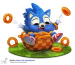  2017 cryptid-creations food hedgehog male mammal onion_rings_(food) open_mouth sonic_(series) sonic_the_hedgehog 